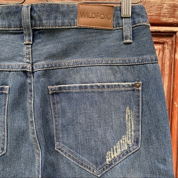 Wildfox NWT Baggy Worn Out Boyfriend Distressed Relaxed Fit Blue Denim Jeans 25 - Picture 5 of 16